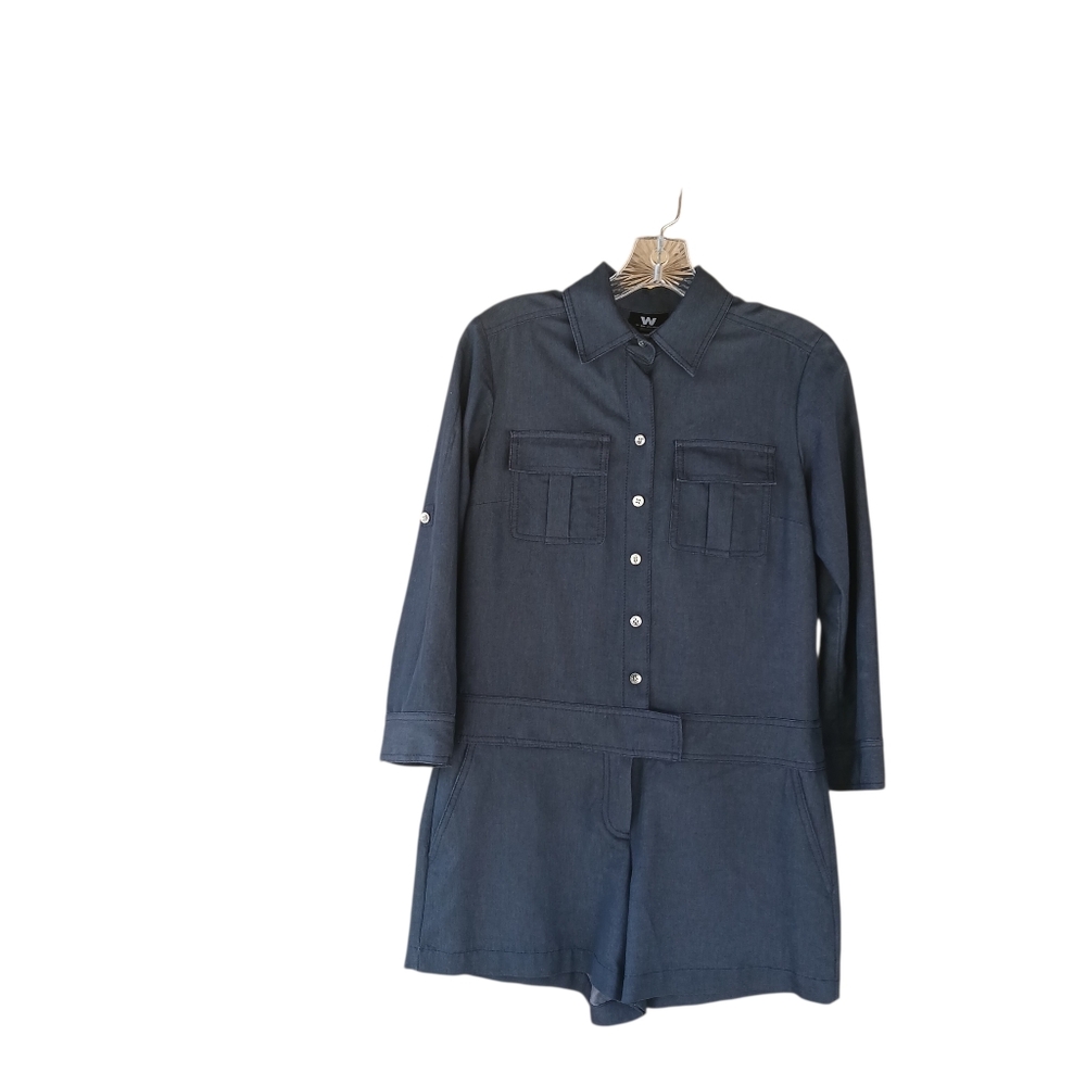 W By Worth Blue Long Sleeved Short Jumpsuit Size 2